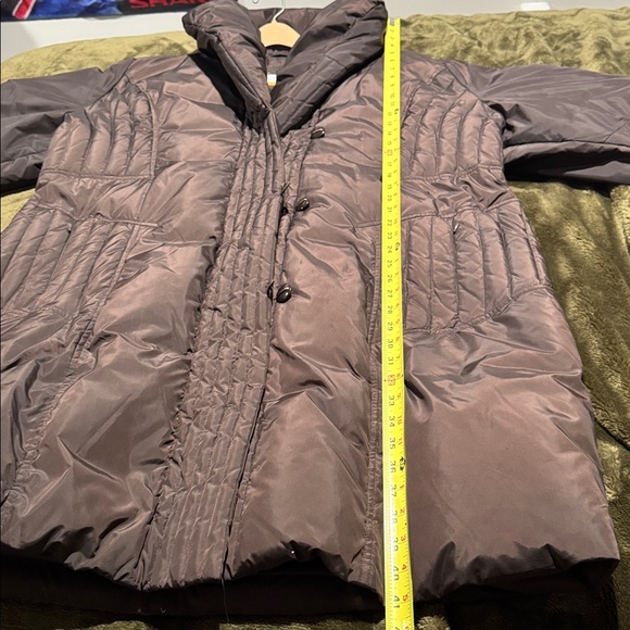 Larry Levine nylon down filled brown coat size 2X - Picture 10 of 12